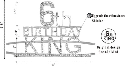 6th Birthday King Crown,6th Birthday Gifts for Boy,6th Birthday King Sash,6th Birthday