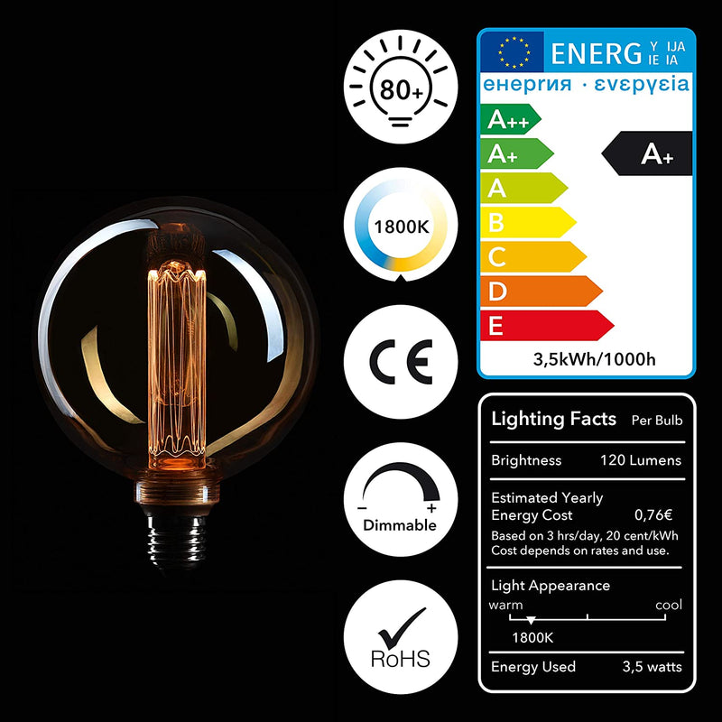 Edison Illusion Filament glühbirche E27 version dimmar 35w 1800k warm white 230V