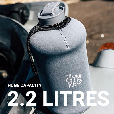 THE GYM KEG Sports Water Bottle (2.2 L) Insulated | Half Gallon | Carry Handle | Big Water