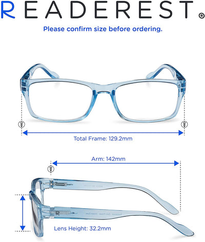 Blue-Light-Blocking-Reading-Glasses-Light-Blue-2-50-Magnification Anti Glare