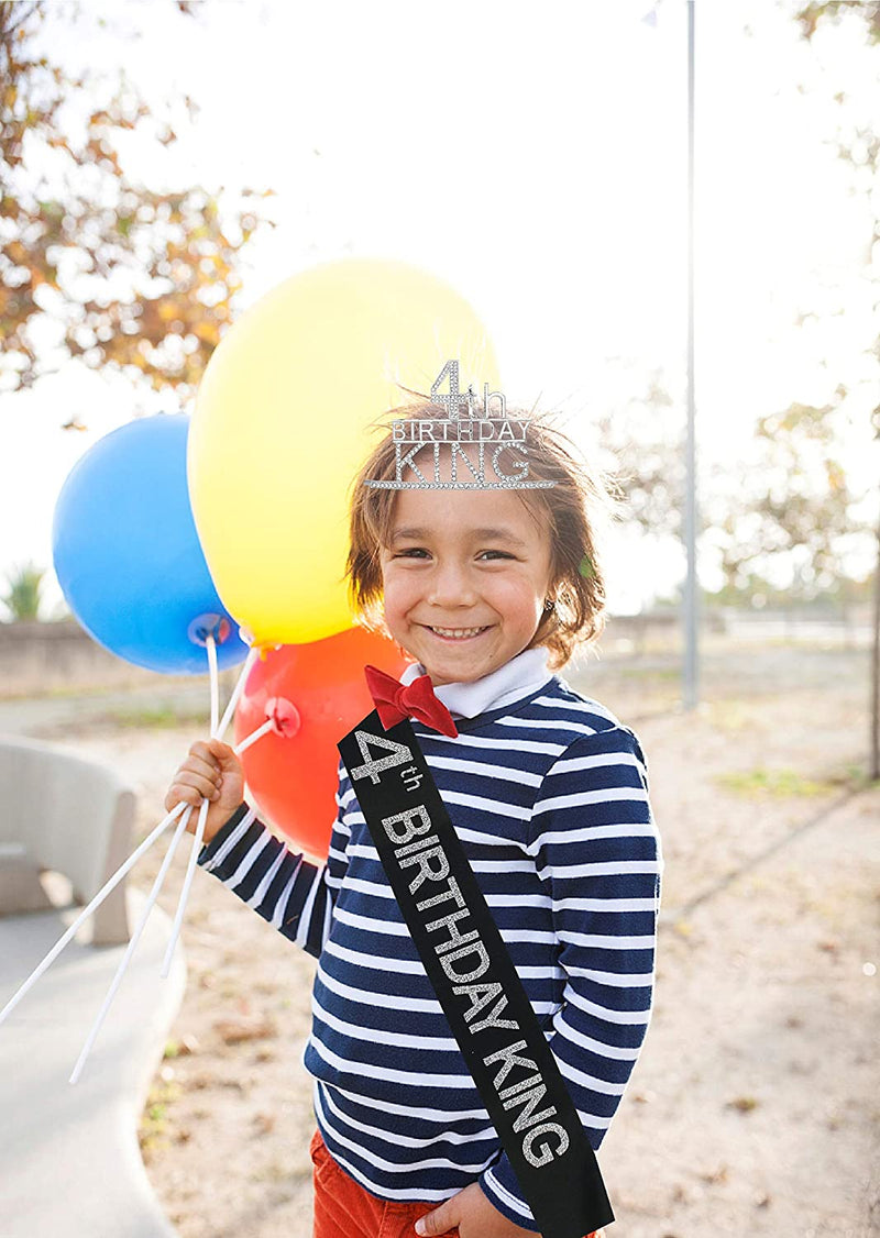 4th Birthday King Crown,4th Birthday Gifts for Boy,4th Birthday King Sash,4th Birthday