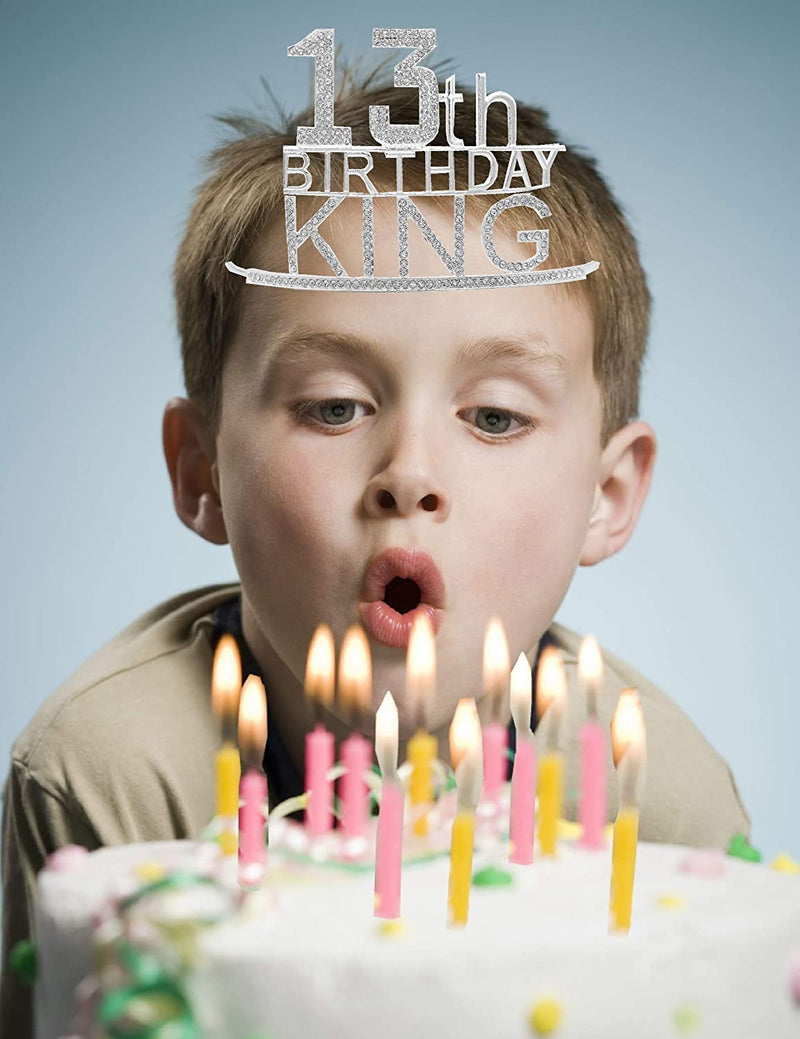 13th Birthday Gifts for Boy, 13th Birthday King Crown,13th Birthday King Sash,13th