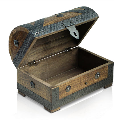 Pirate medium dark size pirate treasure chest 24x16x16cm treasure chest wood