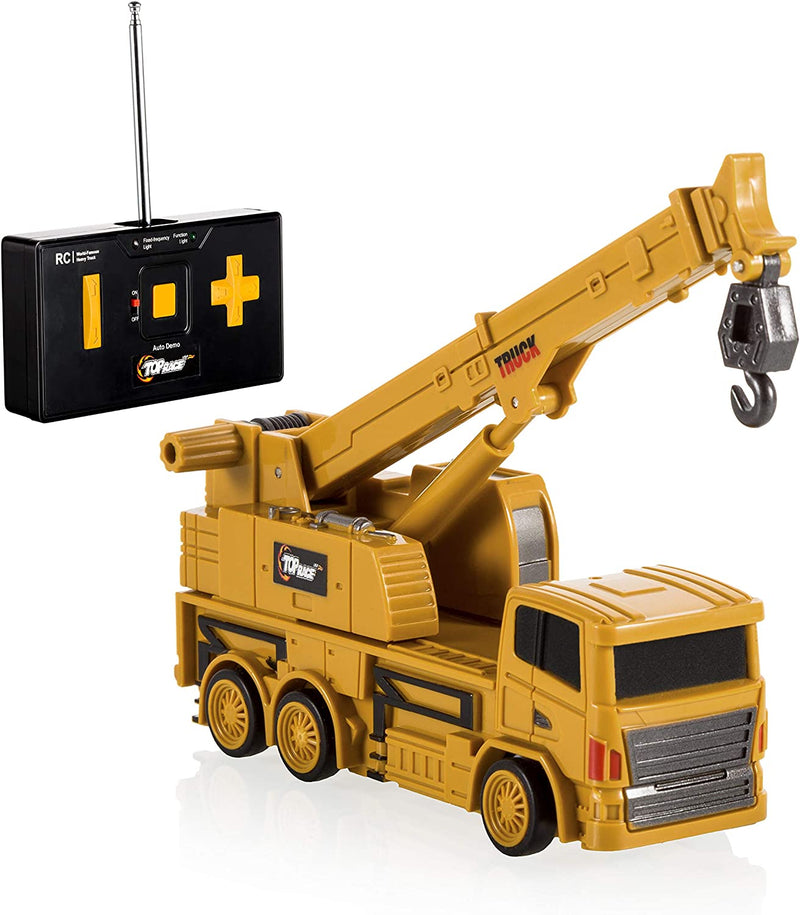 Top Race 4 Channel Mini Remote Control Drill Excavator 1:64 Scale, Mini Construction Toys