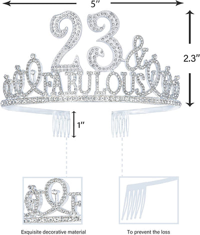23rd Birthday Gifts for Women, 23rd Birthday Crown and Sash for Women, 23rd Birthday