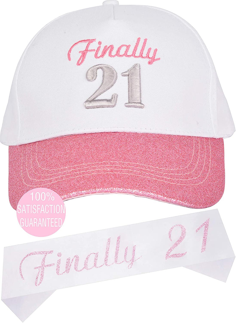 21st Birthday Gifts for Women, 21 Birthday Hat Pink, 21 Birthday Sash,21st Birthday
