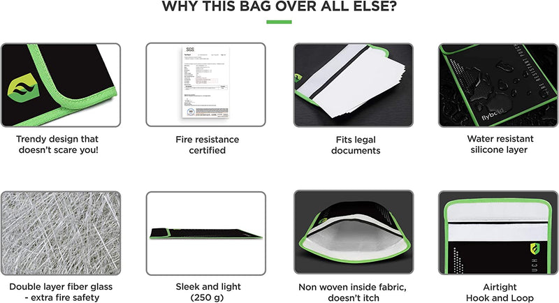 Fireproof Document Bag Fireproof Money Bag Document Safe Designer Looks Double Layer