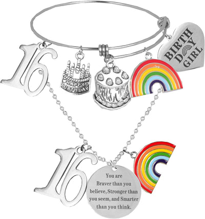 16th Birthday Gifts for Girl, 16th Birthday Necklace and Bracelet, HAPPY 16th Birthday