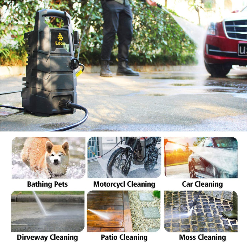EDOU 2200 Max PSI 1.6 GPM Electric Pressure Washer Cleaner Machine,Including 35ft Power