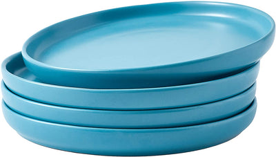 Bruntmor Set of 4 Elegant Matte 8" Round Ceramic Restaurant Serving Dinner Plates