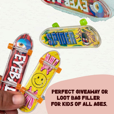 Kicko Finger Skateboards - 12 Pack - 3.75 Inches Assorted Cool Colors and Designs - Finger