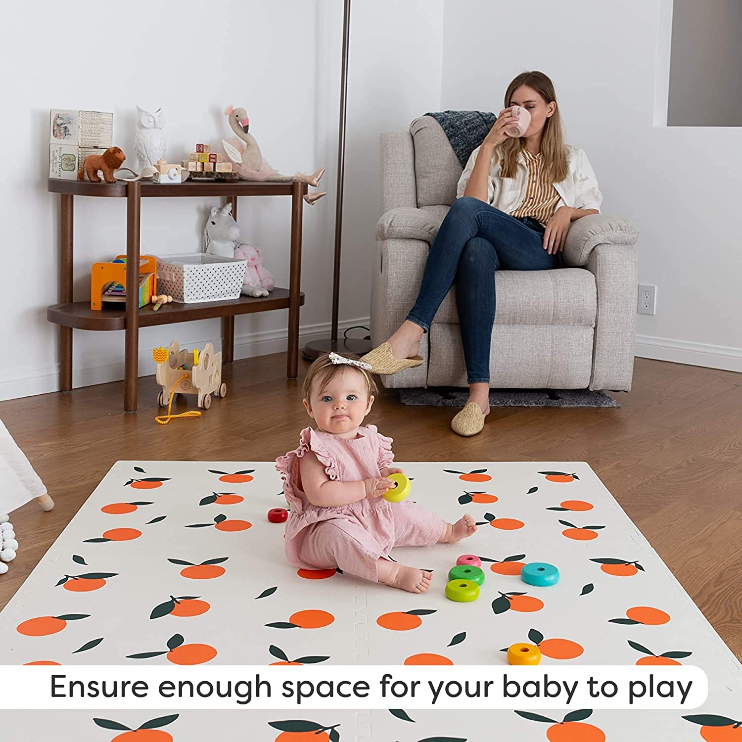 Baby Play Mat - Extra Large, Non-Toxic Foam Play Mat With Soft Interlocking Floor Tiles