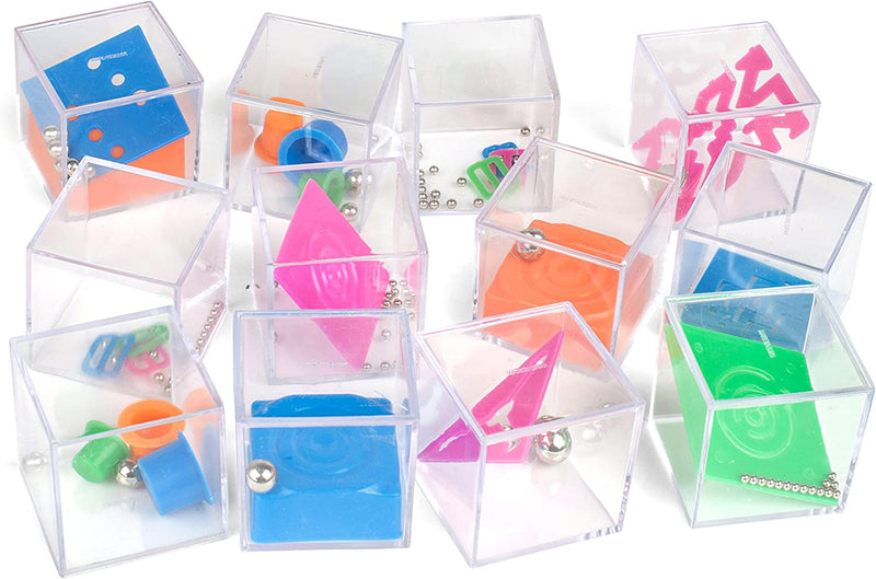1 Dozen Assorted 1.5" Mind Teaser Puzzle Cubes - Office Toy Cubes - Party Favors - Goody
