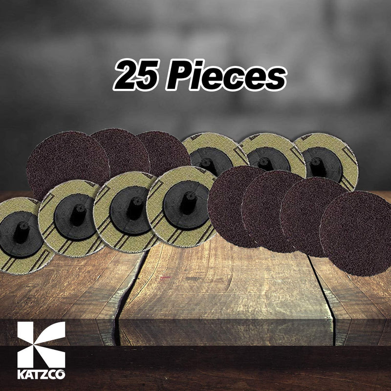 Katzco Quick Change Sanding Disc - 25 Piece Set of Heavy Duty and Durable 3 Inch 36 Grit