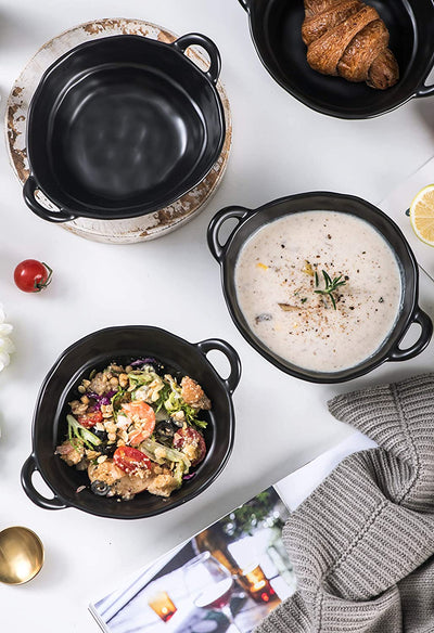 Bruntmor 20oz. Set Of 4 Modern Elegant Matte Glazed Bowls for Salad, Pasta, Soup, Rice