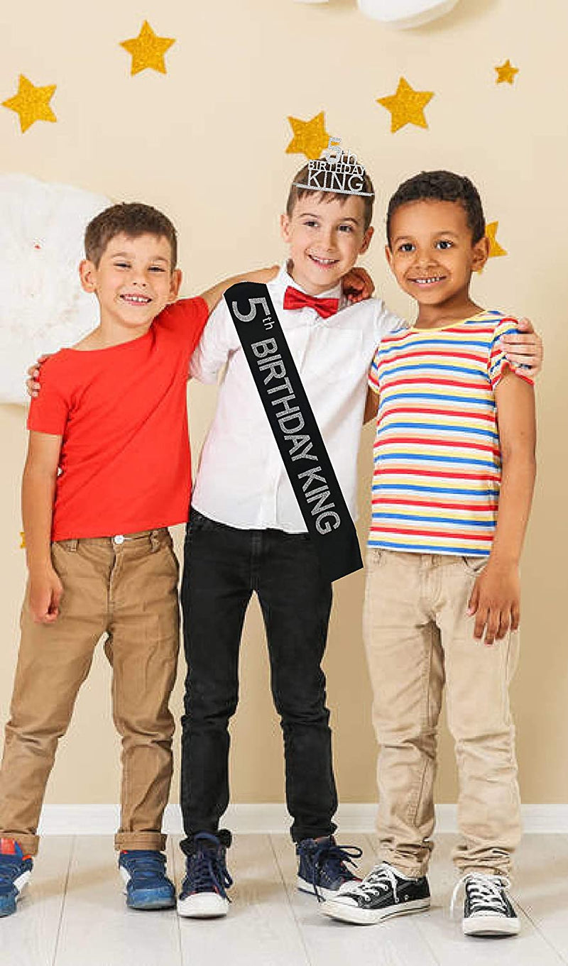 5th Birthday King Crown,5th Birthday Gifts for Boy,5th Birthday King Sash,5th Birthday