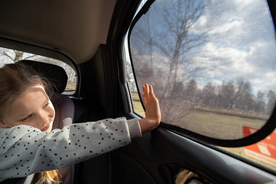 Car Window Shade - (2 Pack) - 21"X14" Cling Sunshade For Car Windows - Sun, Glare And Uv