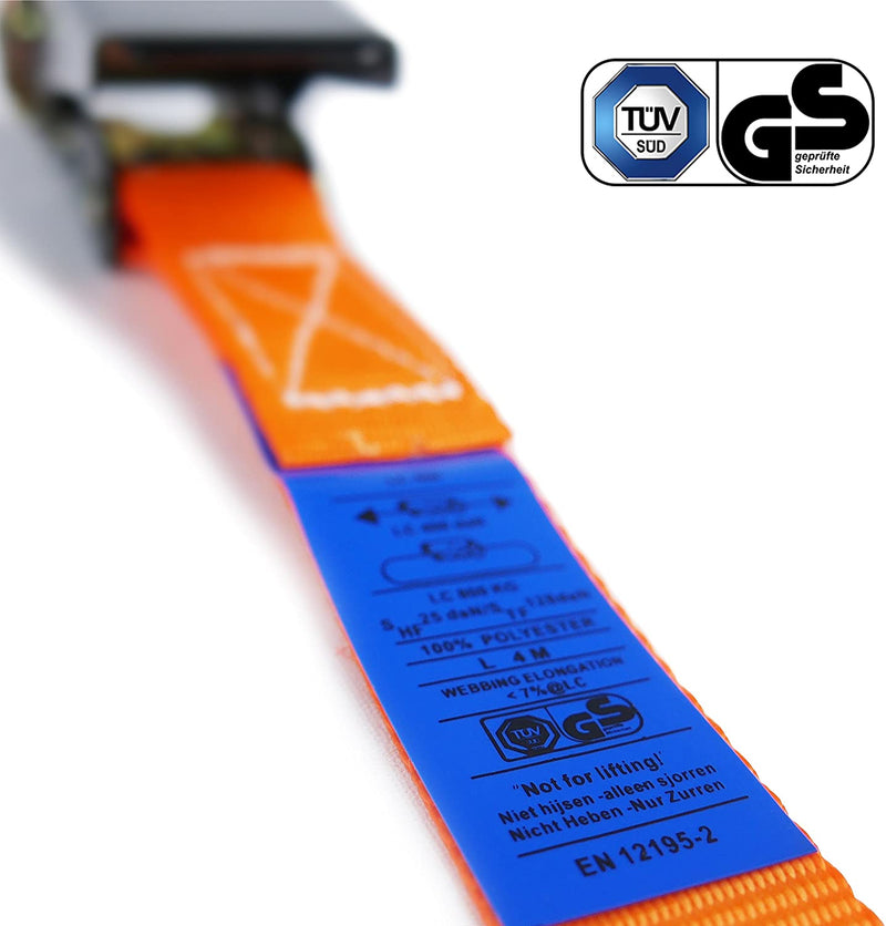 Tension belts enormously robust lashing straps according to EN 121952 4M long ratchet straps