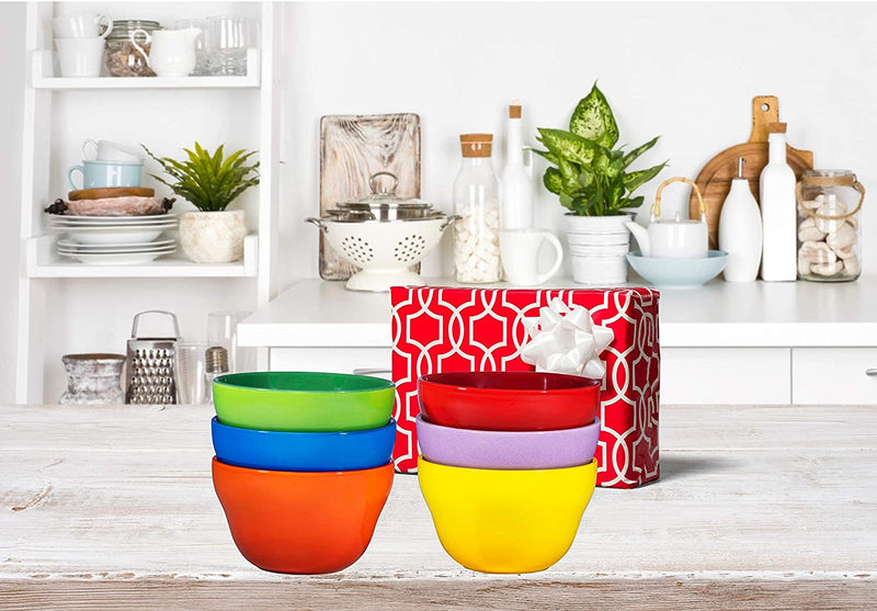 Ceramic Dessert Bowls Set  8 Oz Durable Ceramic Bowls set of 6 Elegant Colorful Gradient