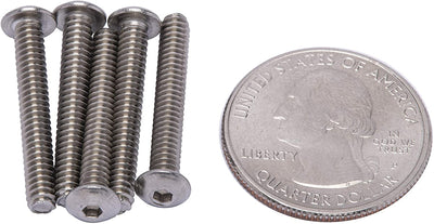 1/4"-20 x 3/4" Stainless Button Socket Head Cap Screw Bolt, (100 pc), 18-8 (304) Stainless
