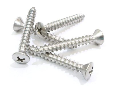 12 X 1" Stainless Oval Head Phillips Wood Screw (50pc) 18-8 (304) Stainless Steel Screws
