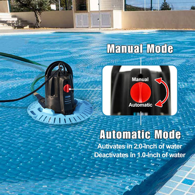 EDOU Automatic Swimming Pool Cover Pump Pro , 2500 GPH , 1/2 HP ,110 V ,Including