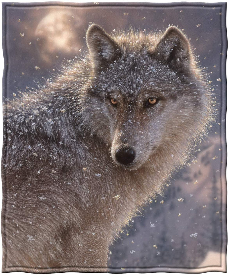 Fleece Throw Blanket by Collin Bogle (Sunlit Soulmates Wolves