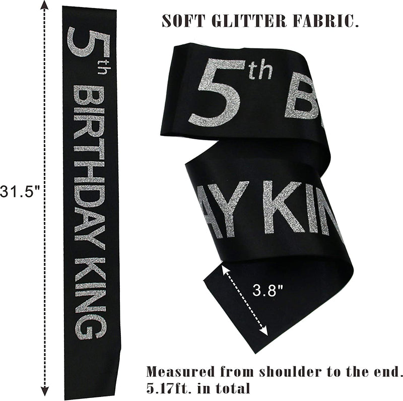 5th Birthday King Crown,5th Birthday Gifts for Boy,5th Birthday King Sash,5th Birthday