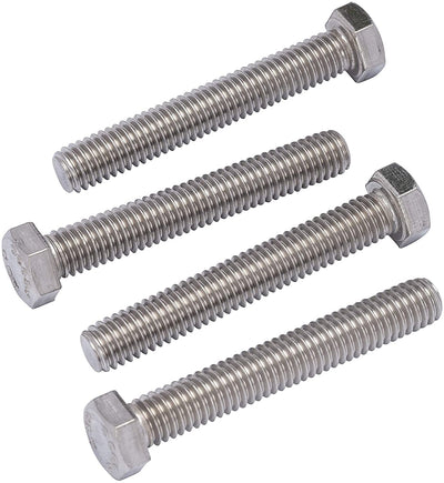 3/8"-16 X 2-1/2" (25pc) Stainless Hex Head Bolt, Fully Threaded, 18-8 Stainless