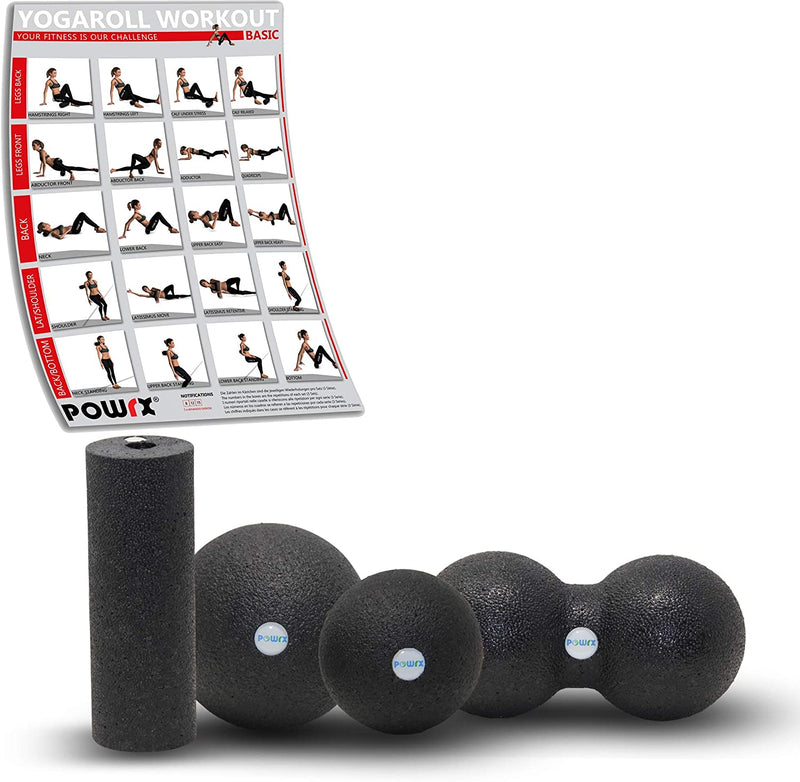 Fascia roll Set including workout I Professional Foam Roller massage roller