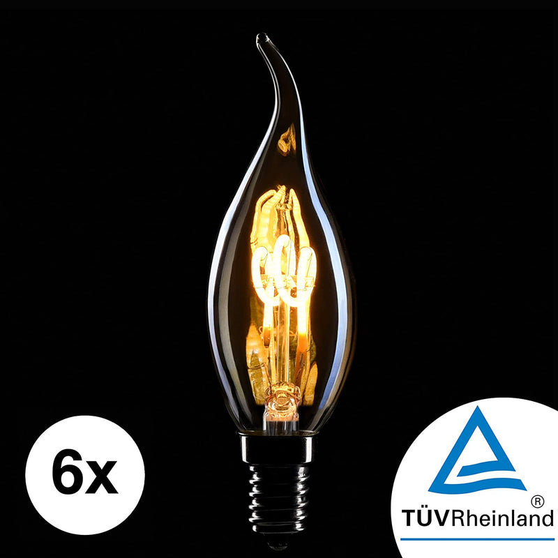 3 x edison candles light bulb E14 version dimmable 2W warm white 230V EL08 antiquity