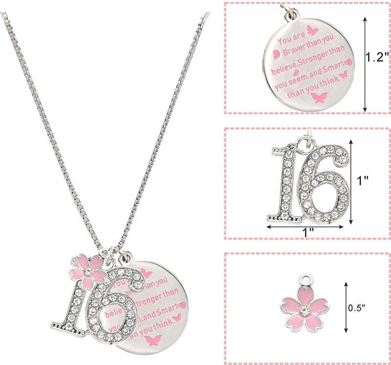 16th Birthday Gifts for Girls, 16th Birthday Charm Bracelet, 16th Birthday Necklace, 16th