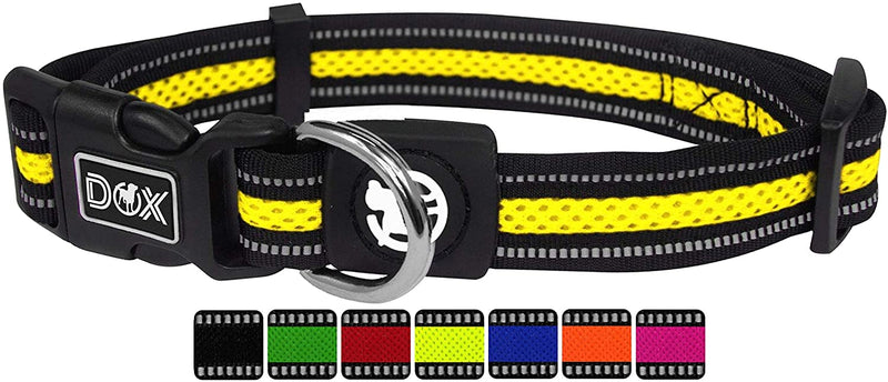 Dog collar Air mesh reflectively adjustable padded many colors Fr