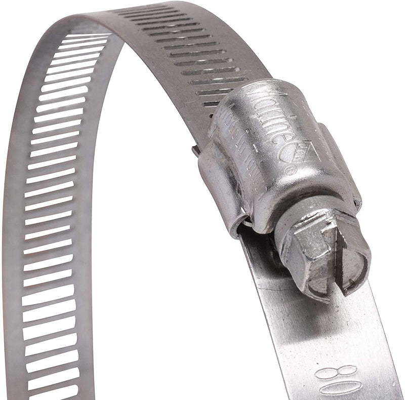 2-1/2" to 4-1/2" Diameter Stainless Hose Clamp, 9/16" Wide Band, (64) 300 SS, 18-8 S/S