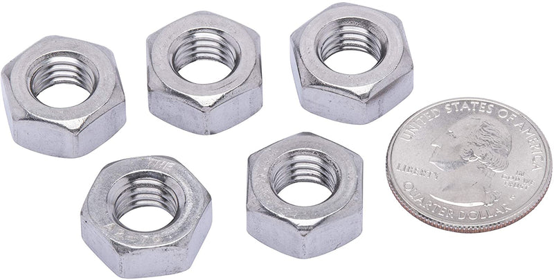M10-1.5 Metric Stainless Hex Nut, (50 Pack), 304 (18-8) Stainless Steel Nuts, DIN 934,