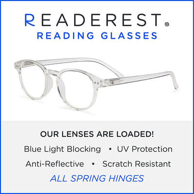 Round-Blue-Light-Blocking-Reading-Glasses-Clear-2-00-Magnification-Computer-Glasses