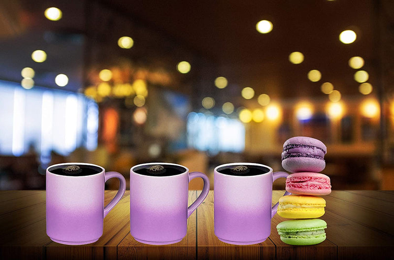 Ceramic Coffee Mugs 12oz Cups Tea Mugs Set of 6 (Gradient Purple