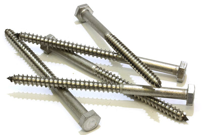 3/8" X 4-1/2" Stainless Hex Lag Bolt Screws, (10 Pack) 304 (18-8) Stainless Steel, by Bolt