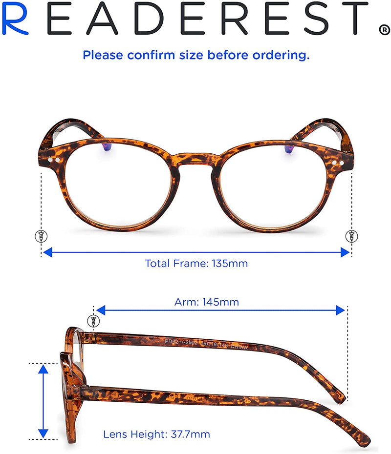 Round-Blue-Light-Blocking-Reading-Glasses-Tortoise-2-00-Magnification-Computer-Glasses