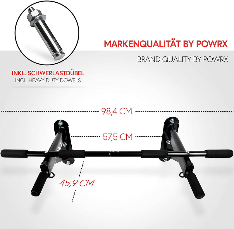 Pull -up rod for wall mounting ink workout including fastening material