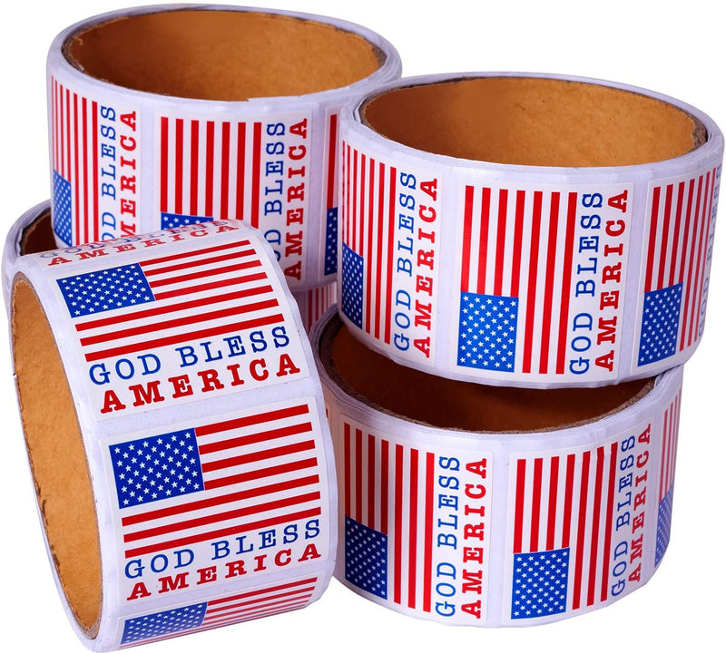Kicko God Bless America Sticker - 5 Rolls of USA Flag Sheets for The 4th of July, Party