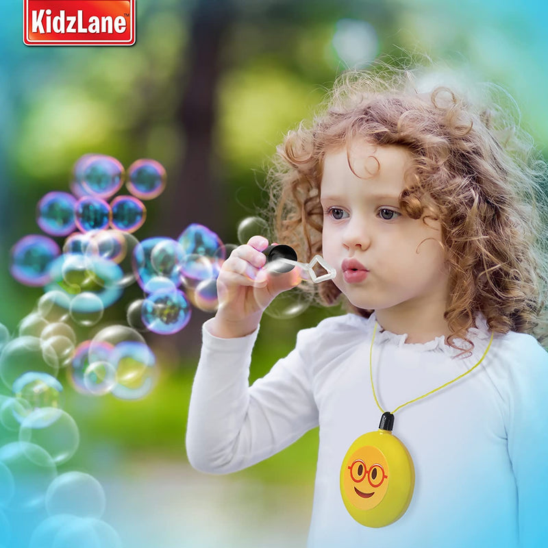 Kidzlane Emoji Bubble Necklaces  12 Jumbo Sized Bubble Bottles for Kids, 5 oz Each