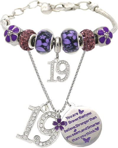 19th Birthday, 19 Year Old Birthday, 19th Birthday Girl, 19th Birthday Bracelet, 19th