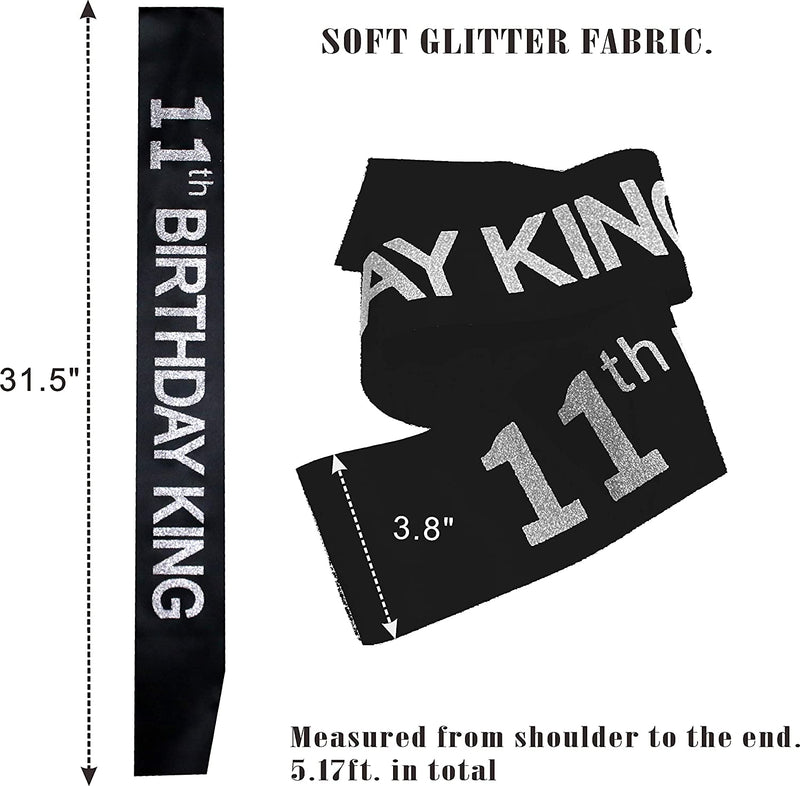 11th Birthday King Crown,11th Birthday Gifts for Boy,11th Birthday King Sash,11th Birthday