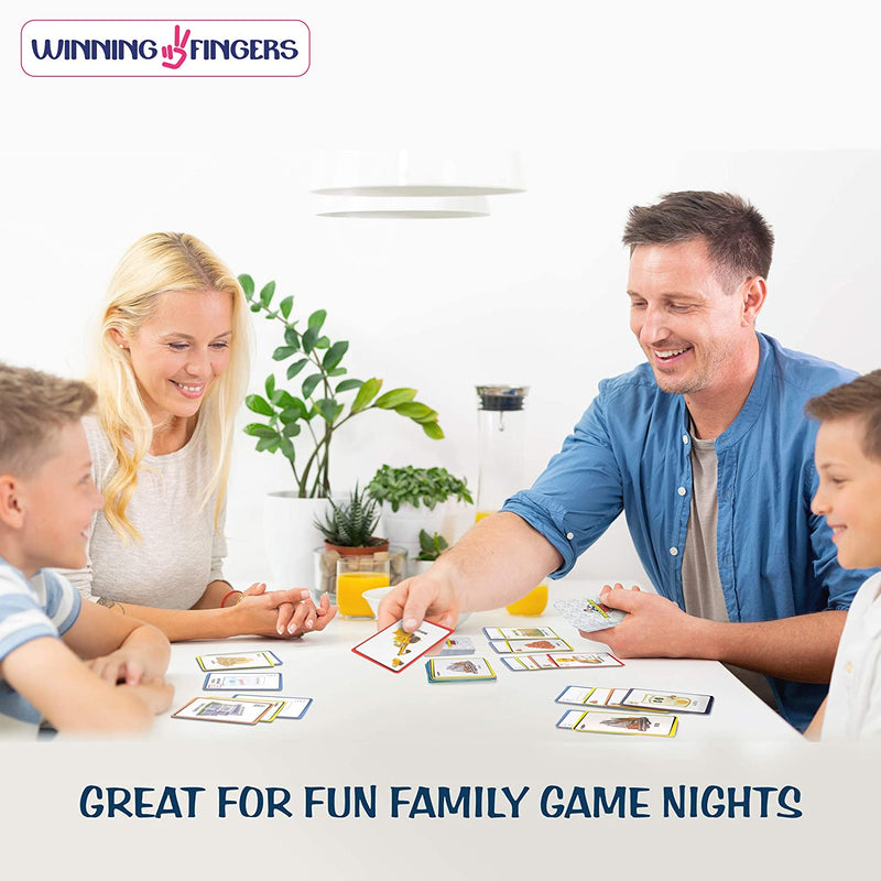 Winning Fingers Fun Card Game for Kids, Teens and Adults Ages 6+, Construction Race Family