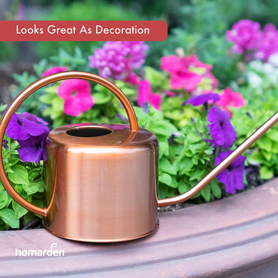 Copper Colored Watering Can For Outdoor And Indoor House Plants, 40Oz