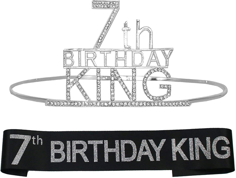 7th Birthday King Crown,7th Birthday Gifts for Boy,7th Birthday King Sash,7th Birthday