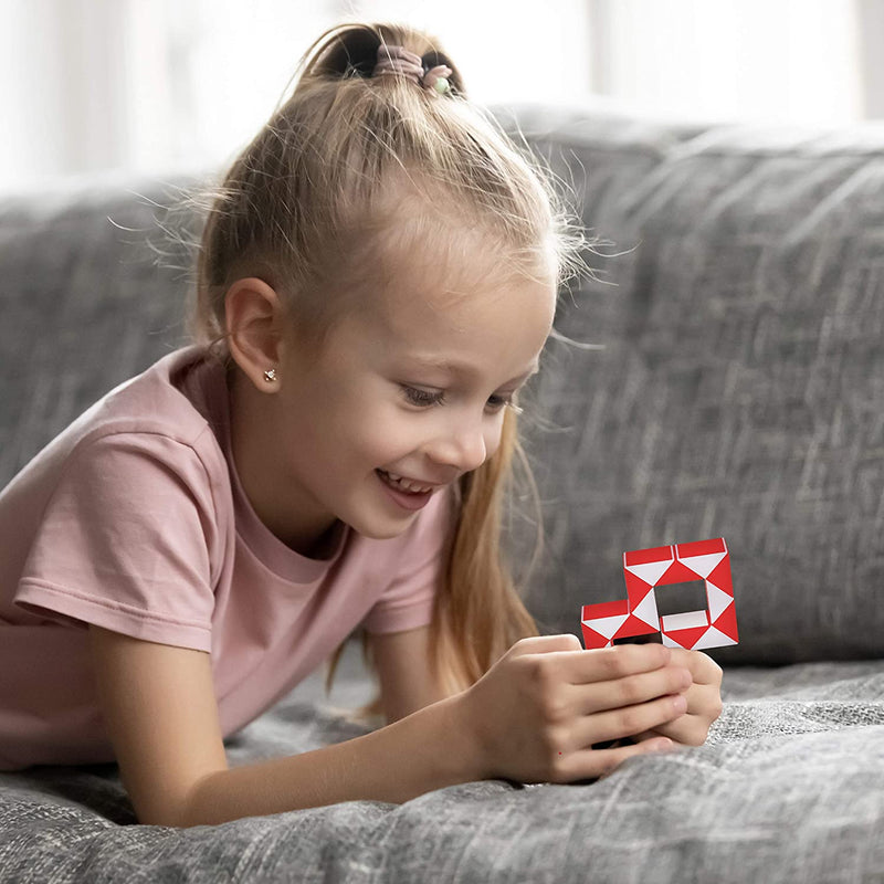 Neliblu Sensory Fidget Snake Cube Twist Puzzles Toys For Kids - Stocking Stuffers - Bulk