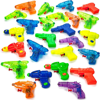 Kicko Small Squirt Guns for Kids - 25 Pieces Water Squirting Toys Assortment - Plastic