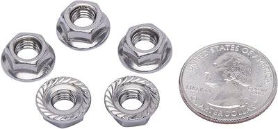 M8-1.25 Metric Stainless Serrated Hex Flange Nut, (50 Pack), 304 (18-8) Stainless Steel